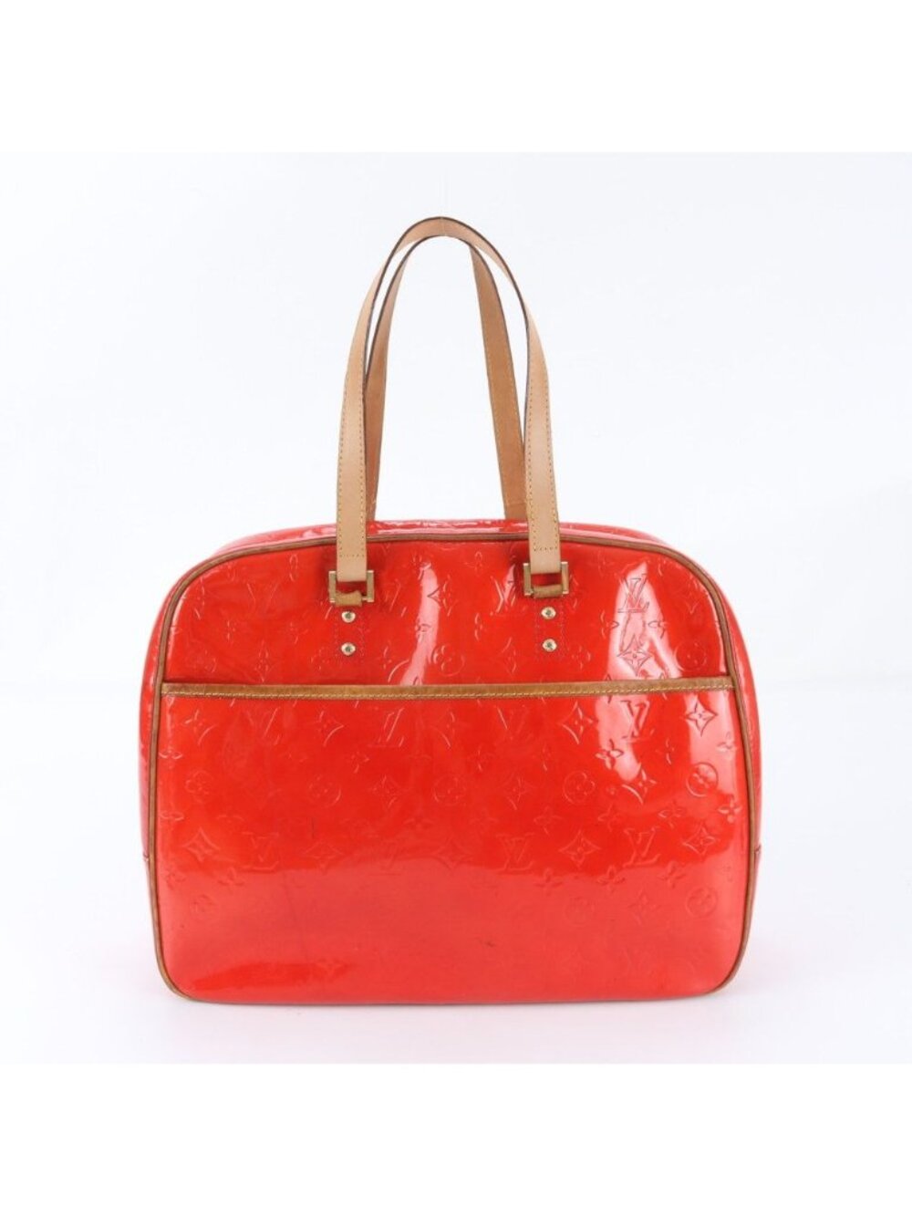 Louis Vuitton Monogram Vernis Sutton Rouge Leather Tote Bag